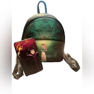 Disney Danielle Nicole Maleficent Mini Backpack NWOT With Bonus Wallet